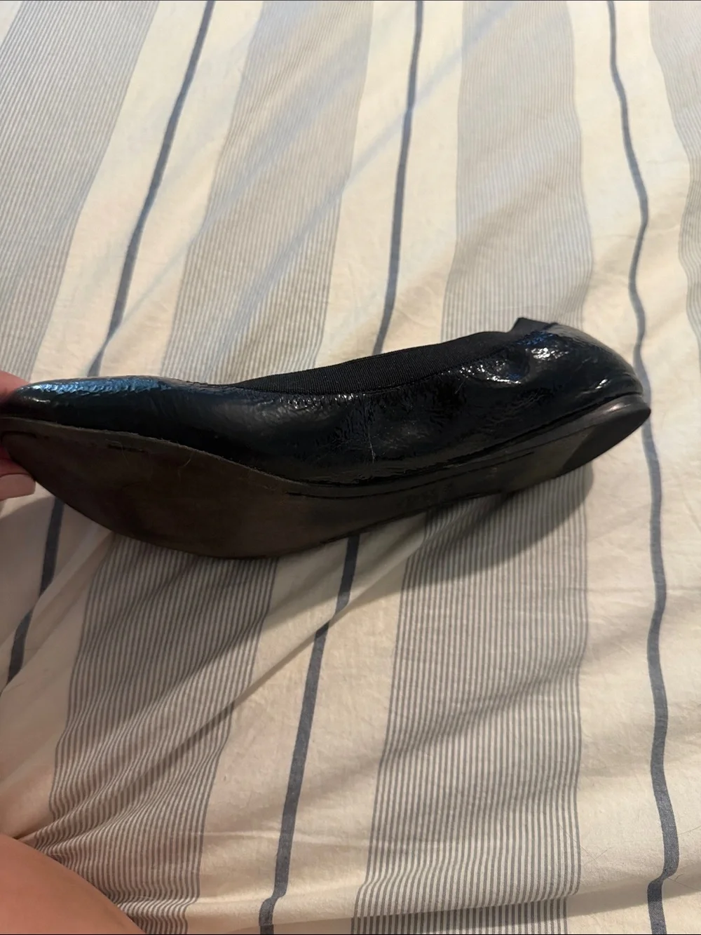 Tory Burch Black Patent Logo Ballet Flats